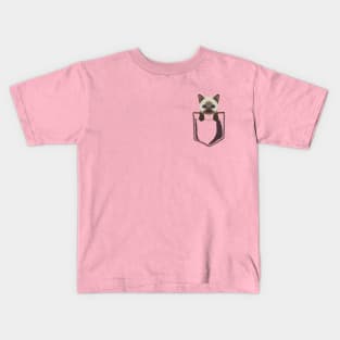 Pocket Siamese Kitty Kids T-Shirt